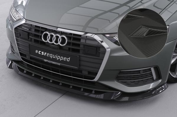 CSR Frontspoiler | Cup-Spoilerlippe mit ABE für Audi A6 C8 (Typ 4K/F2) CSL543-M Carbon Look matt strukturiert (keine Lackierung erforderlich)