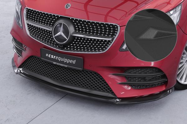 CSR Frontspoiler | Cup-Spoilerlippe mit ABE für Mercedes-Benz V-Klasse 447 AMG-Line CSL545-S Strukturiert schwarz matt (keine Lackierung erforderlich)