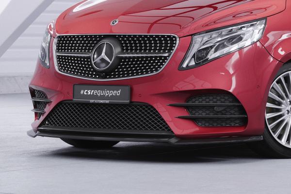 CSR Frontspoiler | Cup-Spoilerlippe mit ABE für Mercedes-Benz V-Klasse 447 AMG-Line CSL545-C Carbon Look Hochglanz (keine Lackierung erforderlich)