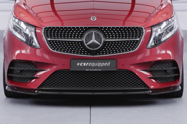 CSR Frontspoiler | Cup-Spoilerlippe mit ABE für Mercedes-Benz V-Klasse 447 AMG-Line CSL545-C Carbon Look Hochglanz (keine Lackierung erforderlich)