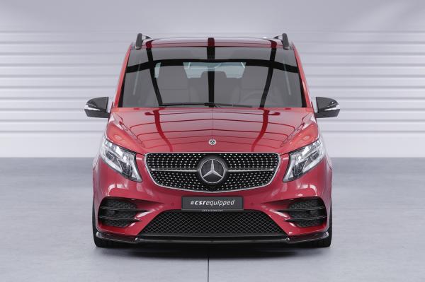 CSR Frontspoiler | Cup-Spoilerlippe mit ABE für Mercedes-Benz V-Klasse 447 AMG-Line CSL545-C Carbon Look Hochglanz (keine Lackierung erforderlich)