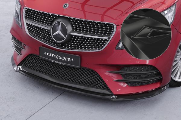 CSR Frontspoiler | Cup-Spoilerlippe mit ABE für Mercedes-Benz V-Klasse 447 AMG-Line CSL545-G Glossy schwarz Hochglanz (keine Lackierung erforderlich)