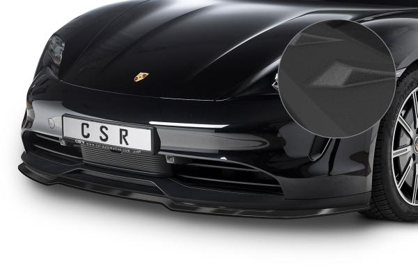 CSR Frontspoiler | Cup-Spoilerlippe mit ABE für Porsche Taycan / Taycan 4S CSL549-S schwarz matt strukturiert (keine Lackierung erforderlich)
