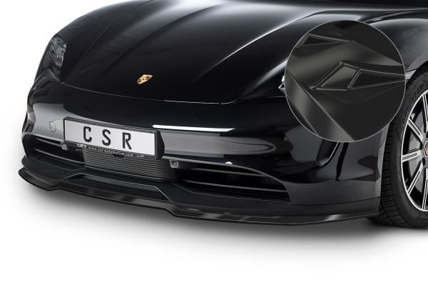 CSR Frontspoiler | Cup-Spoilerlippe mit ABE für Porsche Taycan / Taycan 4S CSL549-G Glossy schwarz Hochglanz (keine Lackierung erforderlich)