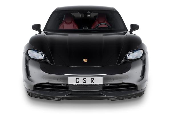 CSR Frontspoiler | Cup-Spoilerlippe mit ABE für Porsche Taycan / Taycan 4S CSL549-S schwarz matt strukturiert (keine Lackierung erforderlich)