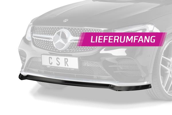 CSR Frontspoiler | Cup-Spoilerlippe mit ABE für Mercedes-Benz GLC (X253/C253) AMG-Line CSL552-L schwarz matt (Lackierung erforderlich)