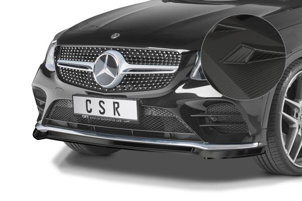 CSR Frontspoiler | Cup-Spoilerlippe mit ABE für Mercedes-Benz GLC (X253/C253) AMG-Line CSL552-M Carbon Look matt strukturiert (keine Lackierung erforderlich)