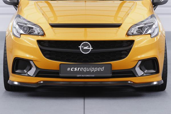 CSR Frontspoiler | Cup-Spoilerlippe mit ABE für Opel Corsa E OPC / GSi CSL554-C Carbon Look Hochglanz (keine Lackierung erforderlich)