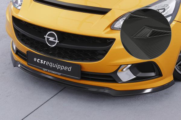 CSR Frontspoiler | Cup-Spoilerlippe mit ABE für Opel Corsa E OPC / GSi CSL554-M Carbon Look matt strukturiert (keine Lackierung erforderlich)
