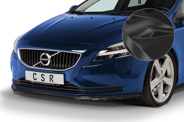 CSR Frontspoiler | Cup-Spoilerlippe mit ABE für Volvo V40 CSL556-C Carbon Look Hochglanz (keine Lackierung erforderlich)