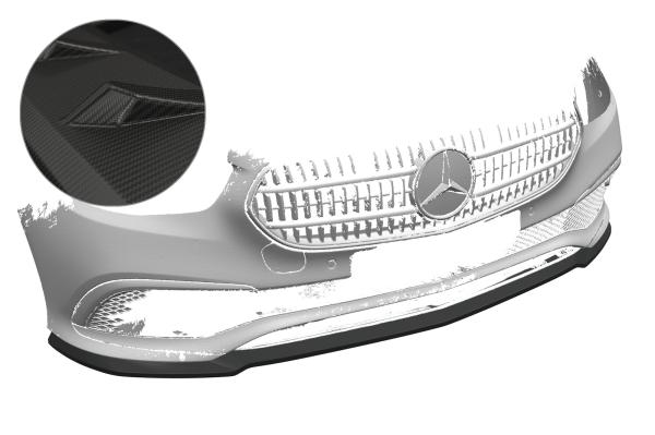 CSR Frontspoiler | Cup-Spoilerlippe mit ABE für Mercedes-Benz E-Klasse W213/S213 CSL557-M Carbon Look matt strukturiert (keine Lackierung erforderlich)
