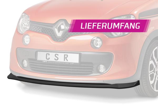 CSR Frontspoiler | Cup-Spoilerlippe mit ABE für Renault Twingo 3 GT CSL559-L schwarz matt (Lackierung erforderlich)