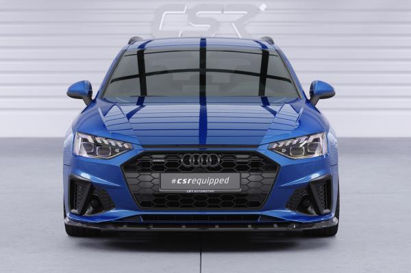 CSR Frontspoiler | Cup-Spoilerlippe mit ABE für Audi A4 / S4 B9 (8W) CSL561-L Lackierung erforderlich (schwarz matt)