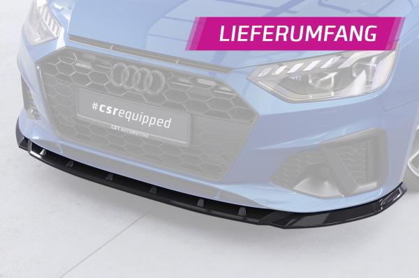 CSR Frontspoiler | Cup-Spoilerlippe mit ABE für Audi A4 / S4 B9 (8W) CSL561-L Lackierung erforderlich (schwarz matt)