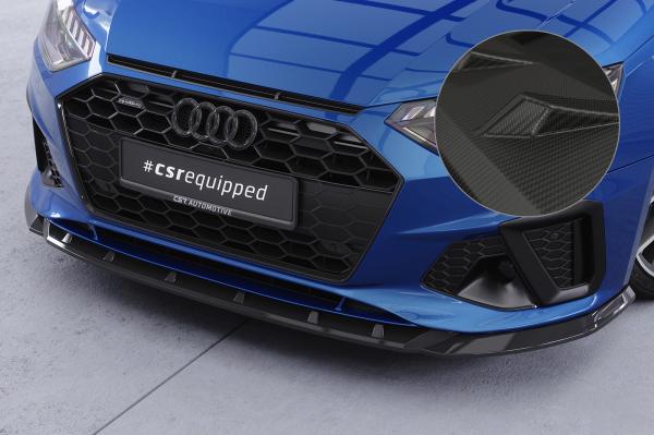 CSR Frontspoiler | Cup-Spoilerlippe mit ABE für Audi A4 / S4 B9 (8W) CSL561-M Carbon Look matt strukturiert (keine Lackierung erforderlich)