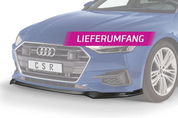 CSR Frontspoiler | Cup-Spoilerlippe mit ABE für Audi A7 C8 (Typ 4K) CSL563-G Glossy schwarz glänzend (keine Lackierung erforderlich)