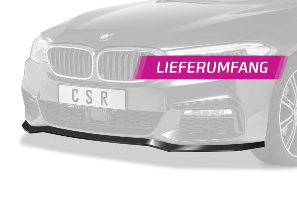 CSR Frontspoiler | Cup-Spoilerlippe mit ABE für BMW 5er G30/G31 M-Paket CSL564-L schwarz matt (Lackierung erforderlich)