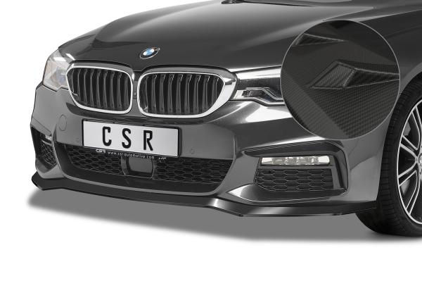 CSR Frontspoiler | Cup-Spoilerlippe mit ABE für BMW 5er G30/G31 M-Paket CSL564-M Carbon Look matt strukturiert (keine Lackierung erforderlich)