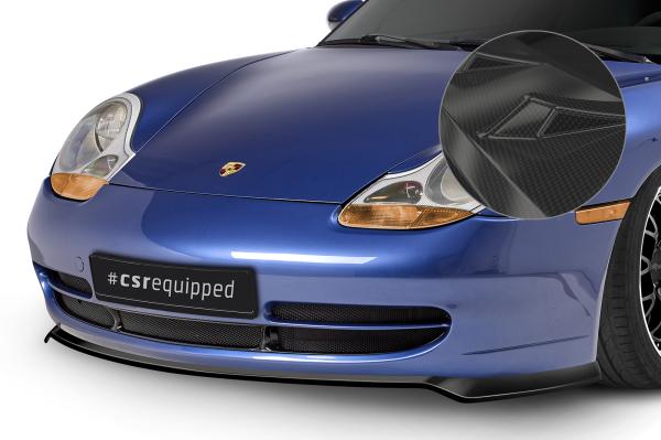 CSR Frontspoiler | Cup-Spoilerlippe mit ABE für Porsche 911/996 CSL565-C Carbon Look glänzend (keine Lackierung erforderlich)
