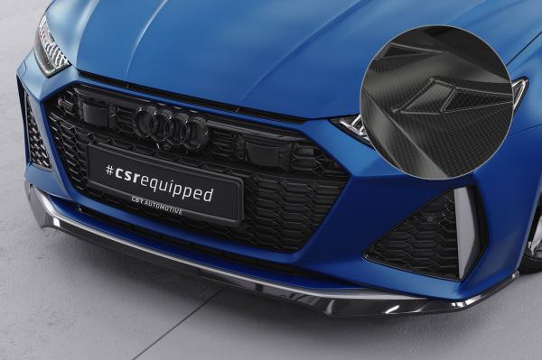 CSR Frontspoiler | Cup-Spoilerlippe mit ABE für Audi RS6 C8 / RS7 C8 (4K) CSL566-C Carbon Look Hochglanz (keine Lackierung erforderlich)