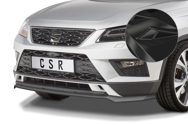 CSR Frontspoiler | Cup-Spoilerlippe mit ABE für Seat Ateca (Typ 5FP, KH7) CSL567-G Glossy schwarz glänzend (keine Lackierung erforderlich)