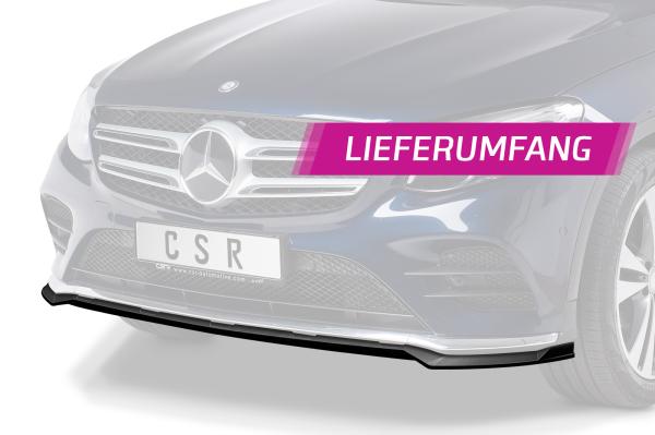 CSR Frontspoiler | Cup-Spoilerlippe mit ABE für Mercedes-Benz GLC (X253/C253) AMG-Line CSL571 Glossy schwarz Hochglanz (keine Lackierung erforderlich)