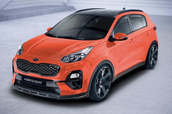 CSR Frontspoiler | Cup-Spoilerlippe mit ABE für Kia Sportage QLE CSL577-C Carbon Look glänzend (keine Lackierung erforderlich)