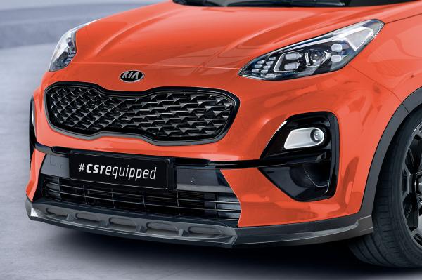 CSR Frontspoiler | Cup-Spoilerlippe mit ABE für Kia Sportage QLE CSL577-C Carbon Look glänzend (keine Lackierung erforderlich)