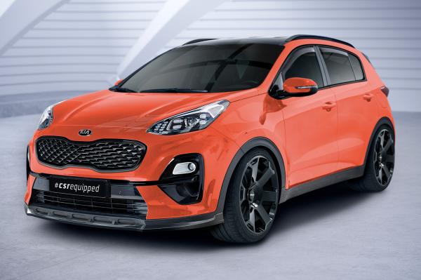 CSR Frontspoiler | Cup-Spoilerlippe mit ABE für Kia Sportage QLE CSL577-C Carbon Look glänzend (keine Lackierung erforderlich)
