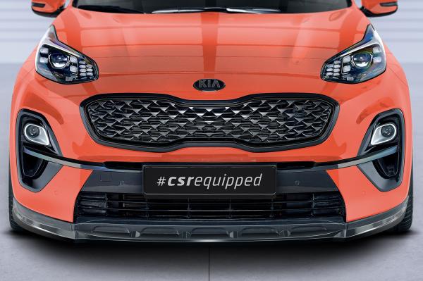 CSR Frontspoiler | Cup-Spoilerlippe mit ABE für Kia Sportage QLE CSL577-C Carbon Look glänzend (keine Lackierung erforderlich)