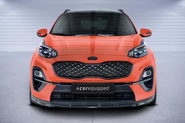CSR Frontspoiler | Cup-Spoilerlippe mit ABE für Kia Sportage QLE CSL577-C Carbon Look glänzend (keine Lackierung erforderlich)