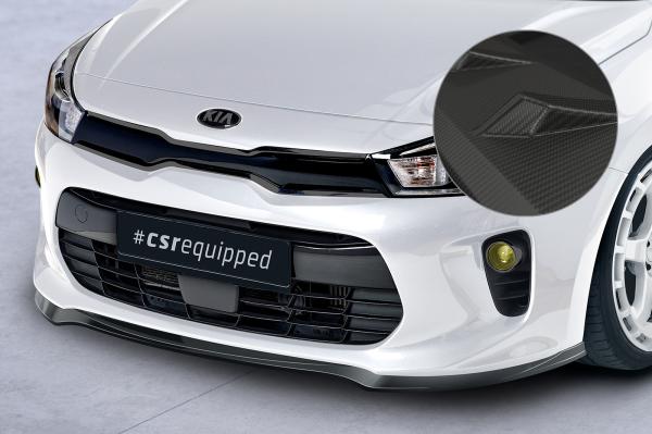 CSR Frontspoiler | Cup-Spoilerlippe mit ABE für Kia Rio 4 (YB) CSL585-M Carbon Look matt strukturiert (keine Lackierung erforderlich)