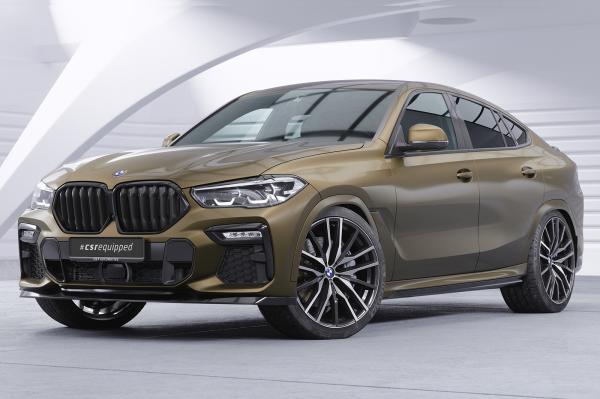 CSR Frontspoiler | Cup-Spoilerlippe mit ABE für BMW X6 (G06) M-Paket / M50i CSL589-L schwarz matt (Lackierung erforderlich)