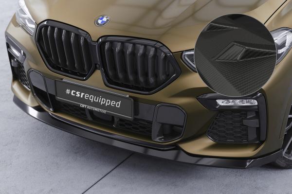 CSR Frontspoiler | Cup-Spoilerlippe mit ABE für BMW X6 (G06) M-Paket / M50i CSL589-M Carbon Look matt strukturiert (keine Lackierung erforderlich)