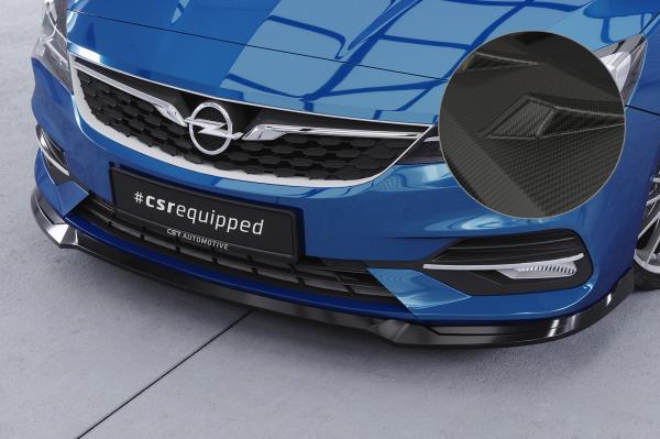 CSR Frontspoiler | Cup-Spoilerlippe mit ABE für Opel Astra K CSL601-M Carbon Look matt strukturiert (keine Lackierung erforderlich)