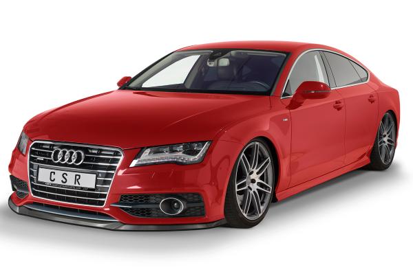 CSR Frontspoiler | Cup-Spoilerlippe mit ABE für Audi A7 S-Line / S7 C7 (Typ 4G) CSL607-L Lackierung erforderlich (schwarz matt)