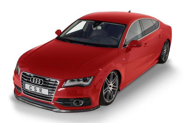 CSR Frontspoiler | Cup-Spoilerlippe mit ABE für Audi A7 S-Line / S7 C7 (Typ 4G) CSL607-L Lackierung erforderlich (schwarz matt)