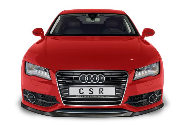 CSR Frontspoiler | Cup-Spoilerlippe mit ABE für Audi A7 S-Line / S7 C7 (Typ 4G) CSL607-L Lackierung erforderlich (schwarz matt)