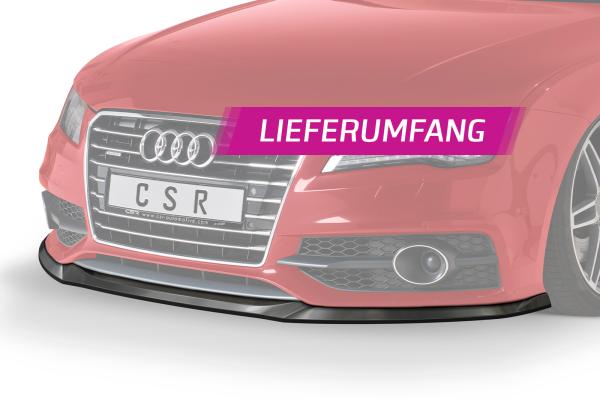 CSR Frontspoiler | Cup-Spoilerlippe mit ABE für Audi A7 S-Line / S7 C7 (Typ 4G) CSL607-L Lackierung erforderlich (schwarz matt)