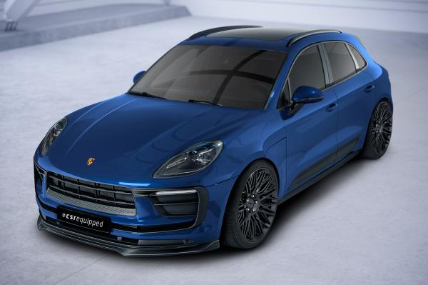 CSR Frontspoiler | Cup-Spoilerlippe mit ABE für Porsche Macan CSL608-L schwarz matt (Lackierung erforderlich)