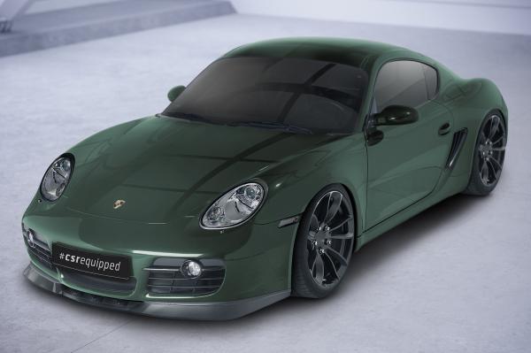 CSR Frontspoiler | Cup-Spoilerlippe mit ABE für Porsche 987c Cayman CSL609-M Carbon Look matt strukturiert (keine Lackierung erforderlich)