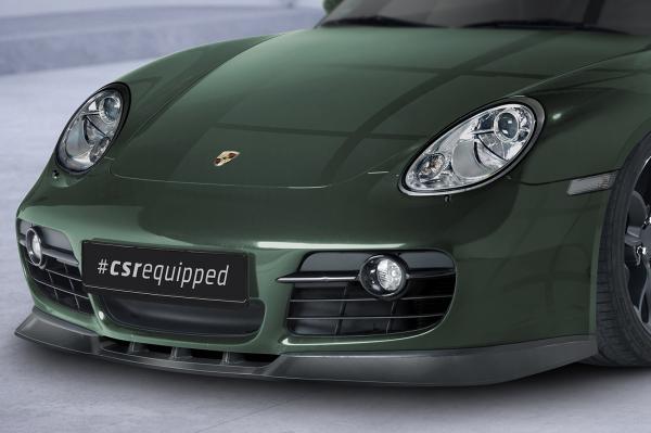 CSR Frontspoiler | Cup-Spoilerlippe mit ABE für Porsche 987c Cayman CSL609-M Carbon Look matt strukturiert (keine Lackierung erforderlich)