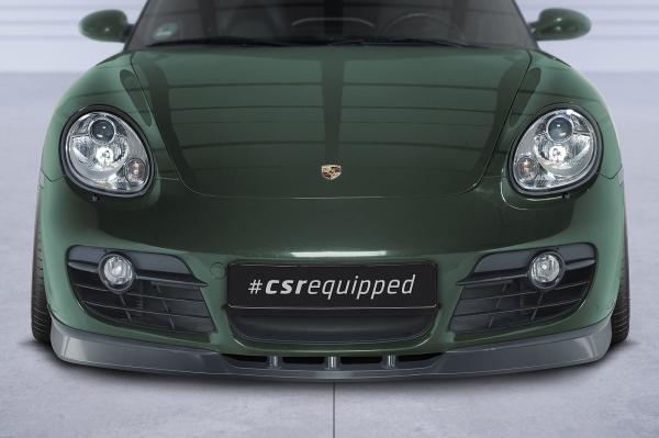 CSR Frontspoiler | Cup-Spoilerlippe mit ABE für Porsche 987c Cayman CSL609-M Carbon Look matt strukturiert (keine Lackierung erforderlich)