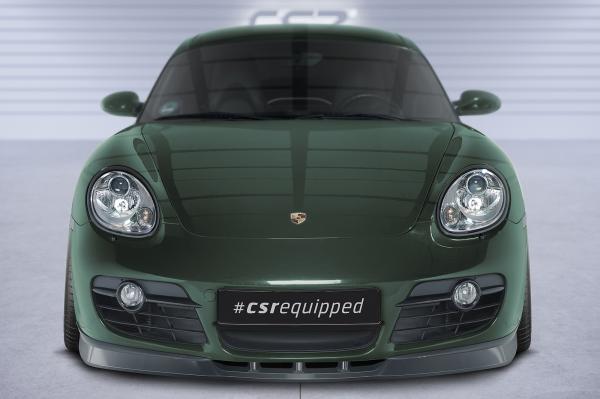 CSR Frontspoiler | Cup-Spoilerlippe mit ABE für Porsche 987c Cayman CSL609-M Carbon Look matt strukturiert (keine Lackierung erforderlich)