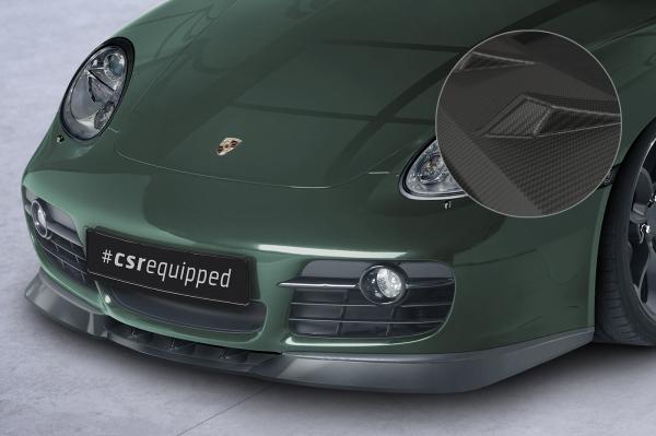 CSR Frontspoiler | Cup-Spoilerlippe mit ABE für Porsche 987c Cayman CSL609-M Carbon Look matt strukturiert (keine Lackierung erforderlich)