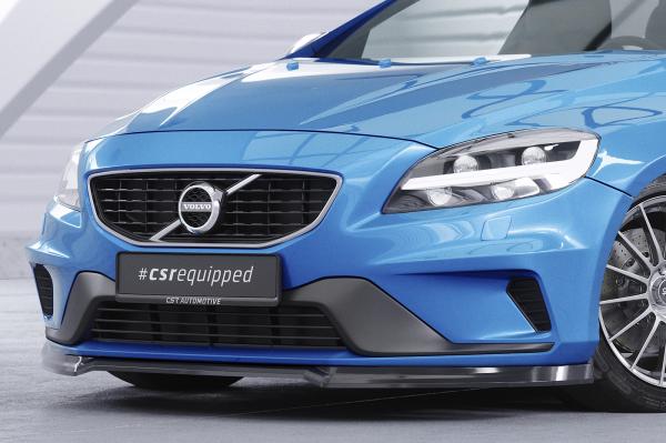 CSR Frontspoiler | Cup-Spoilerlippe mit ABE für Volvo V40 R-Design CSL611-G Glossy schwarz Hochglanz (keine Lackierung erforderlich)