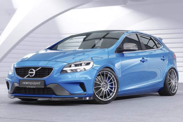 CSR Frontspoiler | Cup-Spoilerlippe mit ABE für Volvo V40 R-Design CSL611-G Glossy schwarz Hochglanz (keine Lackierung erforderlich)