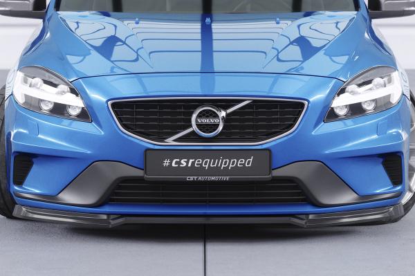 CSR Frontspoiler | Cup-Spoilerlippe mit ABE für Volvo V40 R-Design CSL611-G Glossy schwarz Hochglanz (keine Lackierung erforderlich)