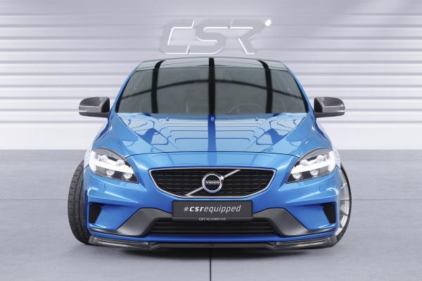 CSR Frontspoiler | Cup-Spoilerlippe mit ABE für Volvo V40 R-Design CSL611-G Glossy schwarz Hochglanz (keine Lackierung erforderlich)