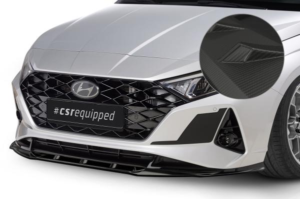 CSR Frontspoiler | Cup-Spoilerlippe mit ABE für Hyundai i20 (BC3) CSL615-M Carbon Look matt strukturiert (keine Lackierung erforderlich)